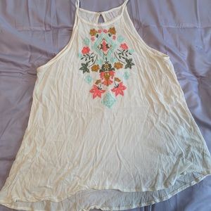 Xhilaration XL Cream Floral Tank